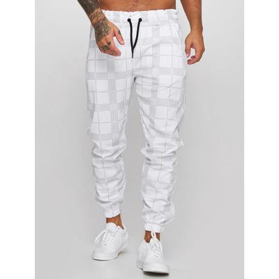 Pantalones Jogger para Hombre con Estampado de Cuadros y Cordón Ajustable, Fitness Casual