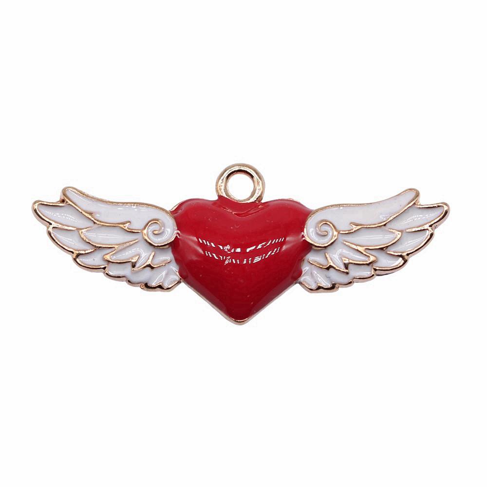 Charms Heart Enamel Pendants Wedding Jewelry Findings QC066