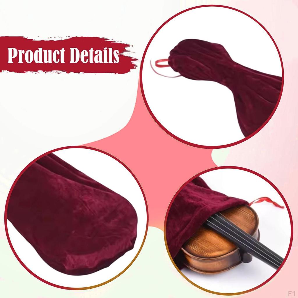 Geigenhülle Staubschutz Leichtgewicht Samt 1/8 Decke Aufbewahrungstasche für Zuhause Reise