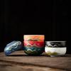 Coarse Pottery Qingshan Master Cup Wanli Mountain and River Gift Box Hand-painted Ceramic Tea Cup Complete Set Gift Box Packaging Tea Set Gift