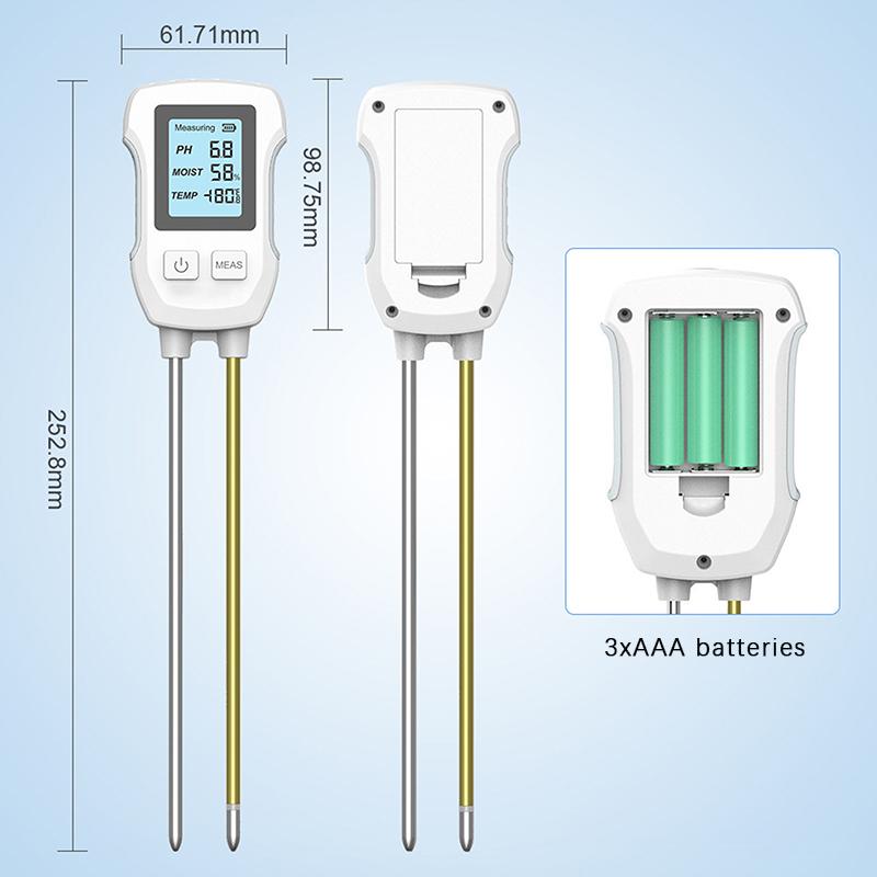 3 In 1 Digital Lcd Soil Meter Temperature Humidity Ph Meter With Backlight Plant Measuring Instrument For Flower Plants Garden