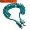 1M/2M 120W Spring Retractable USB A/C Type C To Type C Fast Charging Cable LED Digital Display DATA 480Mbps For Iphone15 16 Sams