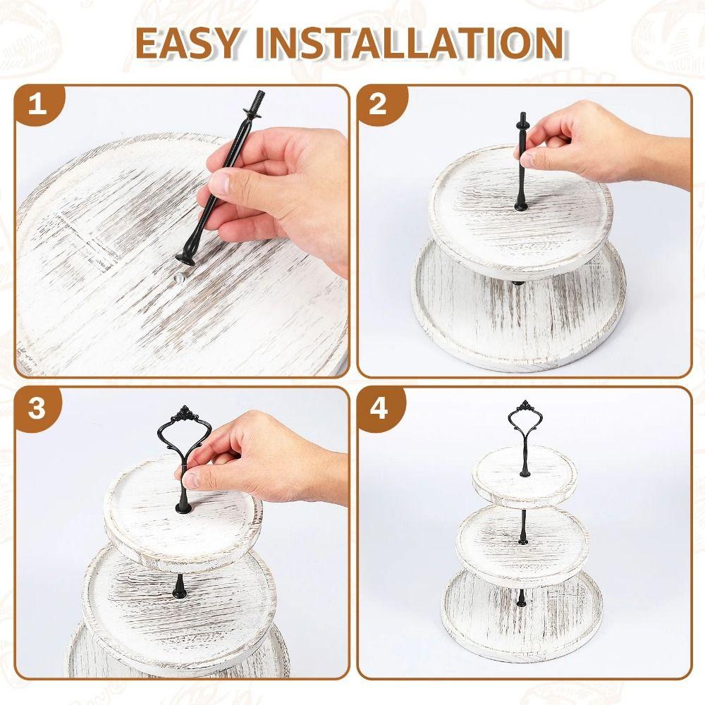 Detachable Round Tiered Fruit Plate Decorative Cake Serving Tray Dessert Display Rack  Dried Fruit