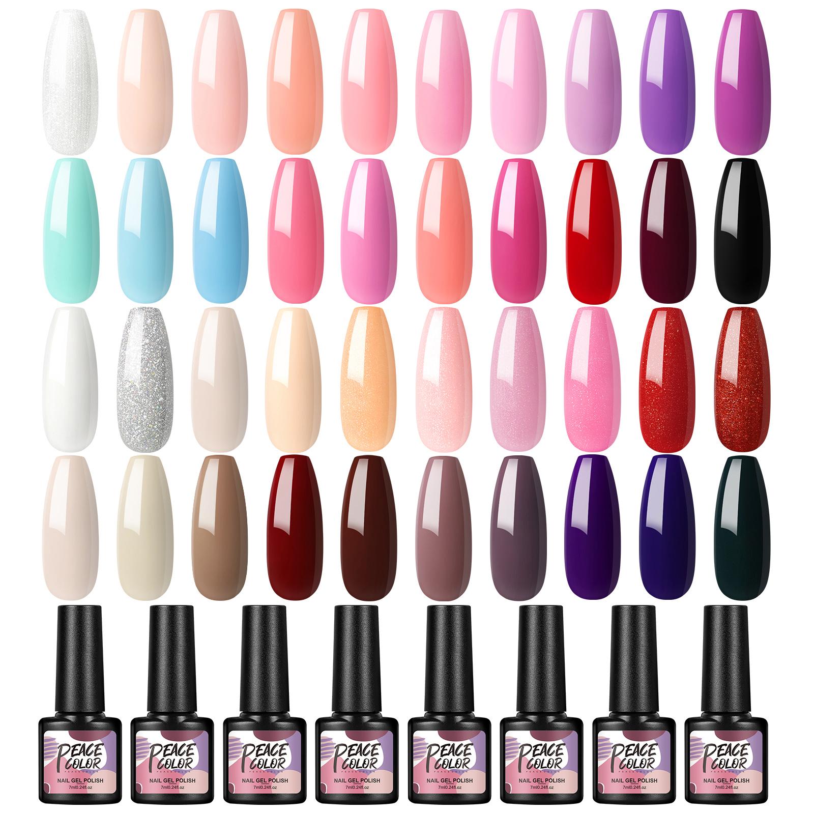 

PEACECOLOR 7 мл 40 цветов гель-лак для ногтей УФ-гель лак для ногтей для дизайна ногтей полуперманентный гель-лак для ногтей DIY дизайн маникюрный набор гель-лаков