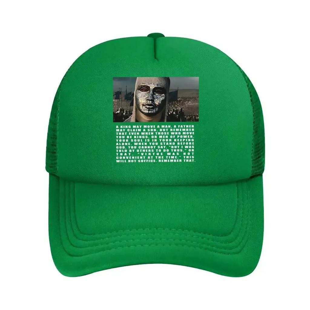 Masked Figure Mysterious, Text - Accompanying Portrait Art Design Mesh Baseball Cap