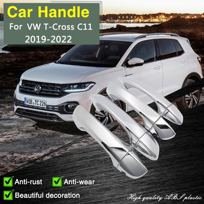 Volkswagen VW T-çapraz C11 2022 Dayanıklı Krom Kapı kulp kılıfı Trim Araba Kap Aksesuar Şekillendirici dekor