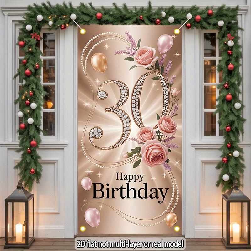 Happy Birthday Door Curtain Polyester 89.92x179.83cm Home Decor
