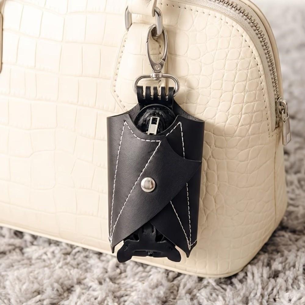 Creative Bat Wallet Keychain Coin Purse Leather Bat Keychain Funny Halloween Bat Pendant Key Decor