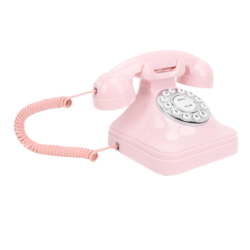Retro Telefon Obrotowy z Tarczą Czysty Głos Przechowywanie Numerów Vintage Telefon Stacjonarny Staromodny Telefon Przewodowy do Domu Kawiarni