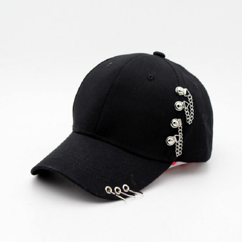 Dad Hat Creative Piercing Ring Baseball Cap Punk Hip Hop Caps Cotton Adult Casual Solid Adjustable Unisex Caps