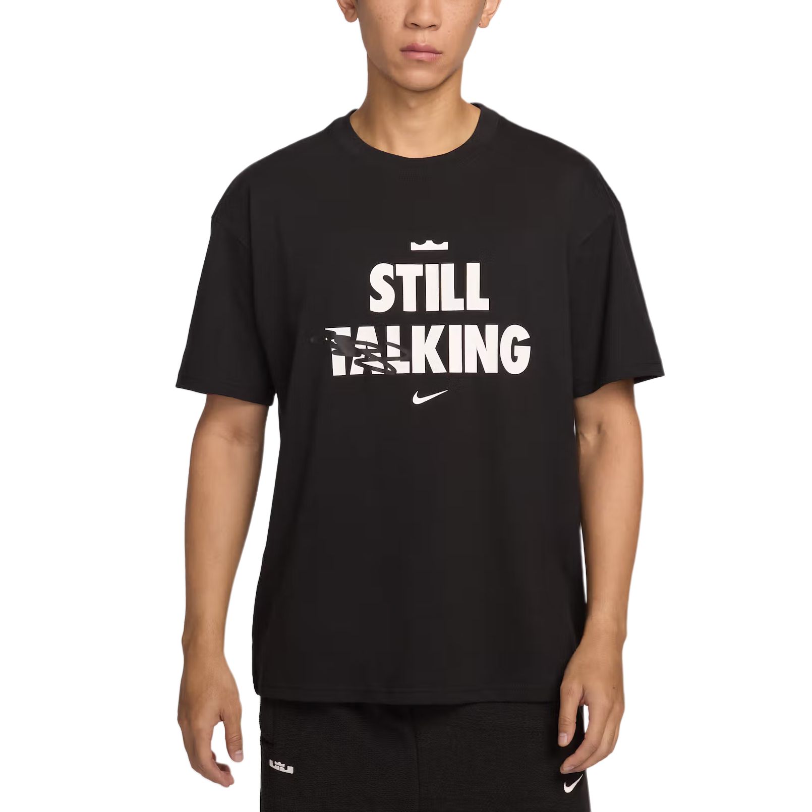 

Nike Still Talking Mens Short Sleeve Basketball T-Shirt Black IH8584-045 L