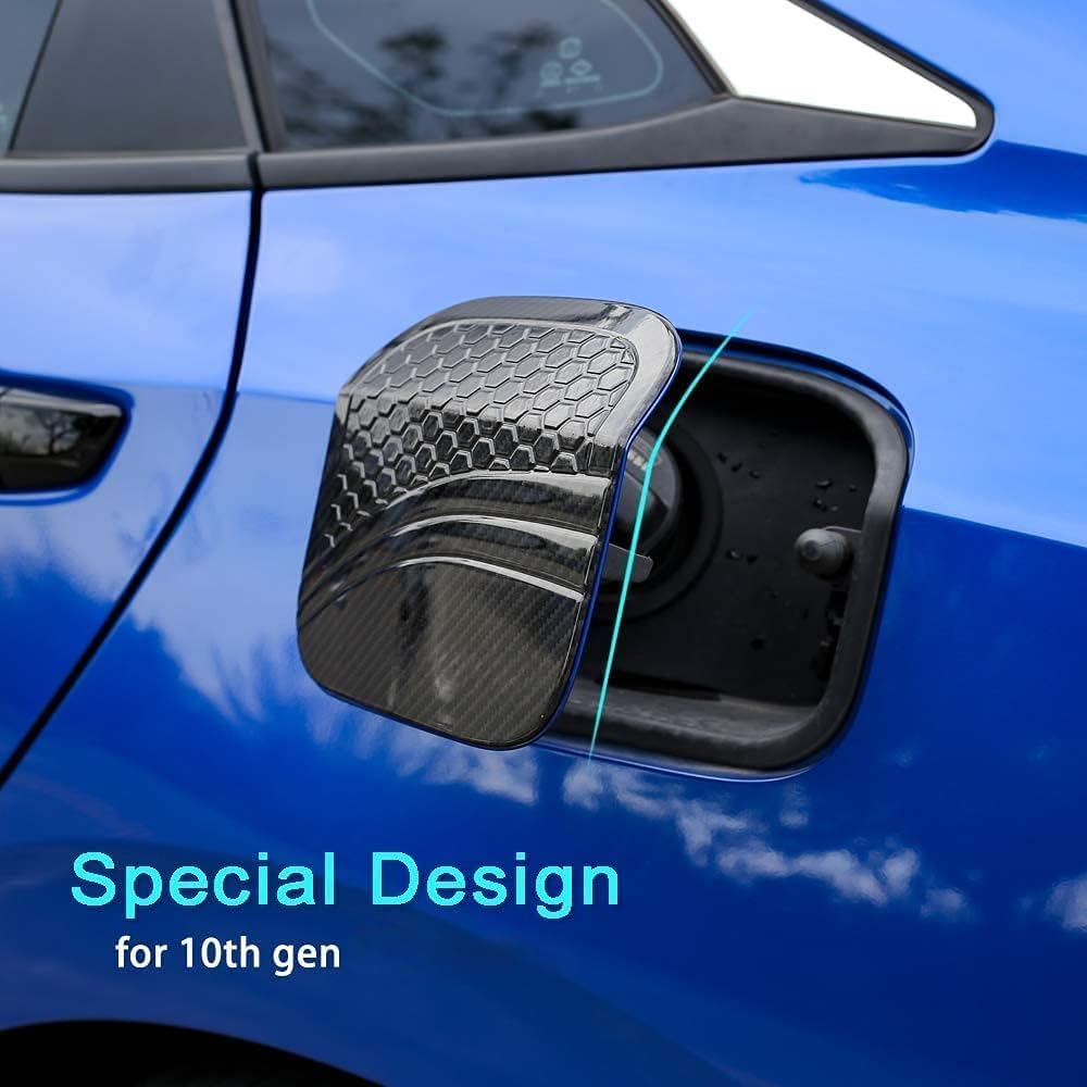 for 10th Gen Civic Gas Cap Fuel Filler Tank Door Cover Carbon ABS Fiber Style Sticker for Honda Civic Sedan 2016 2017 2018 2019 2020