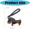 Mini 7x11cm Lightweight PU Leather Sausage Dog Keychain Handcrafted Decoration for Fashion Accessory and Gift