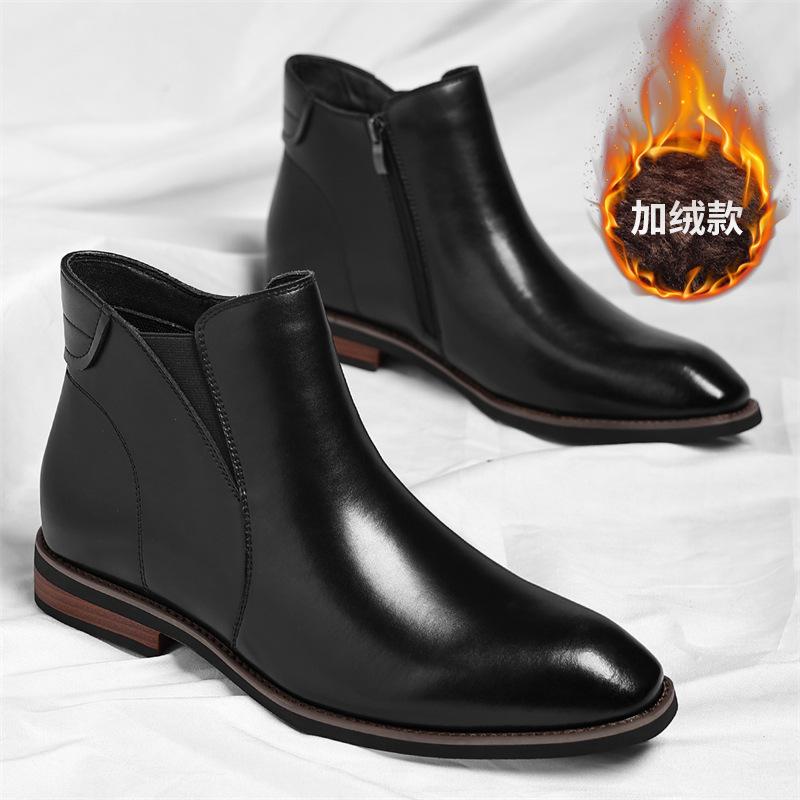 

Chelsea Boots Men s 2026 Autumn/Winter American Zipper Plus Velvet Large Trendy Short Boots 37