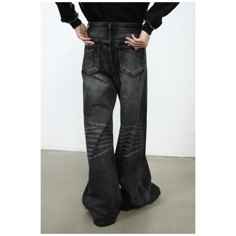 Lange Hosen Vintage Weitbeinjeans Herren Designgefühl Seniorgefühl Hosen Gerade Lockere Jeans für Herren Modische und Bequeme Hosen