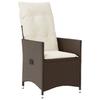 Garden Chair with Cushions 2 Pcs Adjustable Brown Poly Rattan
