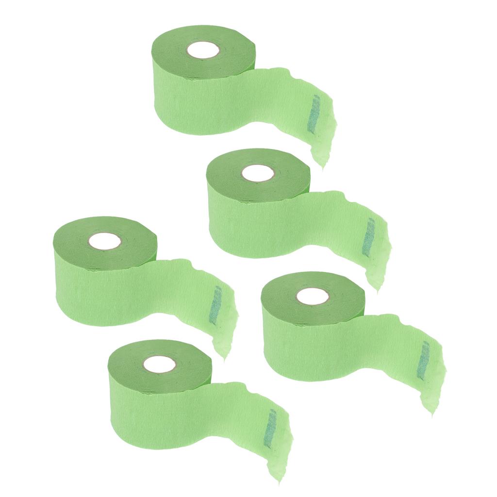 5 Rolls Disposable Barber Paper Neck Strips Self Adhesive Hairdressing Stretchy Wrap for