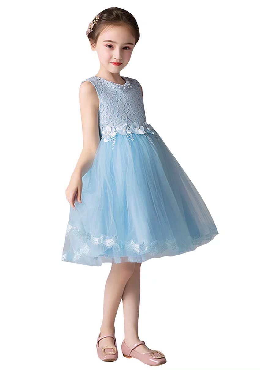 

TYQQU Black Dot for Perfect for Junior Piano and Other Special Available in Light and Jacquard Light Size Kids Dress, Tulle, Girls, Halloween, светло-синий
