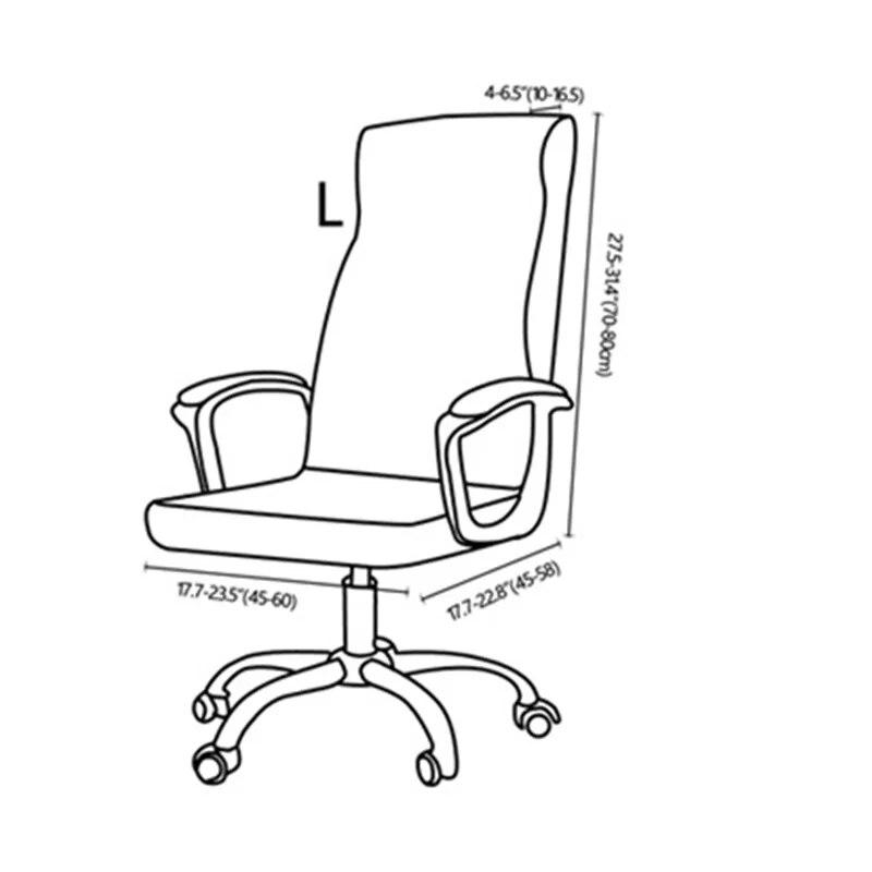 Soft Velvet Office Chair Covers Elastic Computer Chair Cover Non-Slip Gaming Seat Slipcover with Zipper Washable Chair Protector