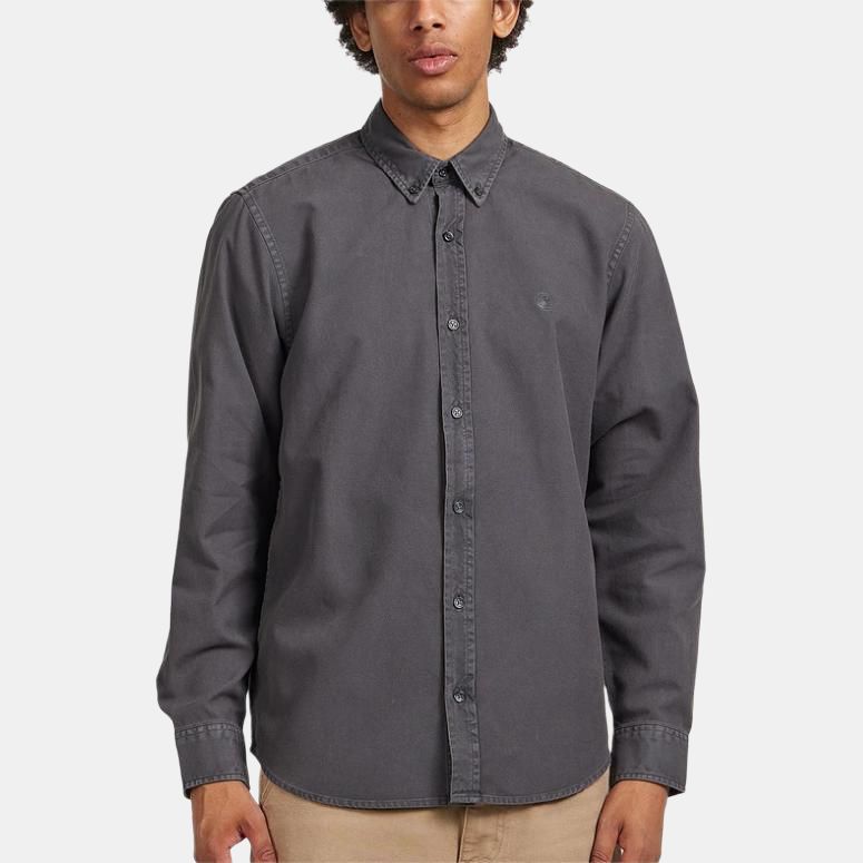 Carhartt WIP Bolton Shirt Solid Color Button Down Collar Long Sleeve Shirt Men Shirts Graphite I030238-87-GD