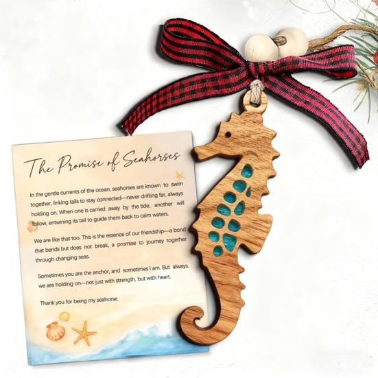 Sea Animal Coastal Christmas Ornaments The Kind of Starfish/Seahorse/Octopus Hanging Ornament with Card Positive Inspirational Energy Vibes Gifts for