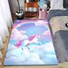 Unicorn Rainbow Clouds Carpet, Soft Pastel Design for Kids Room Suitable for Use As an Anti-slip for Living Room Bedroom Sofas