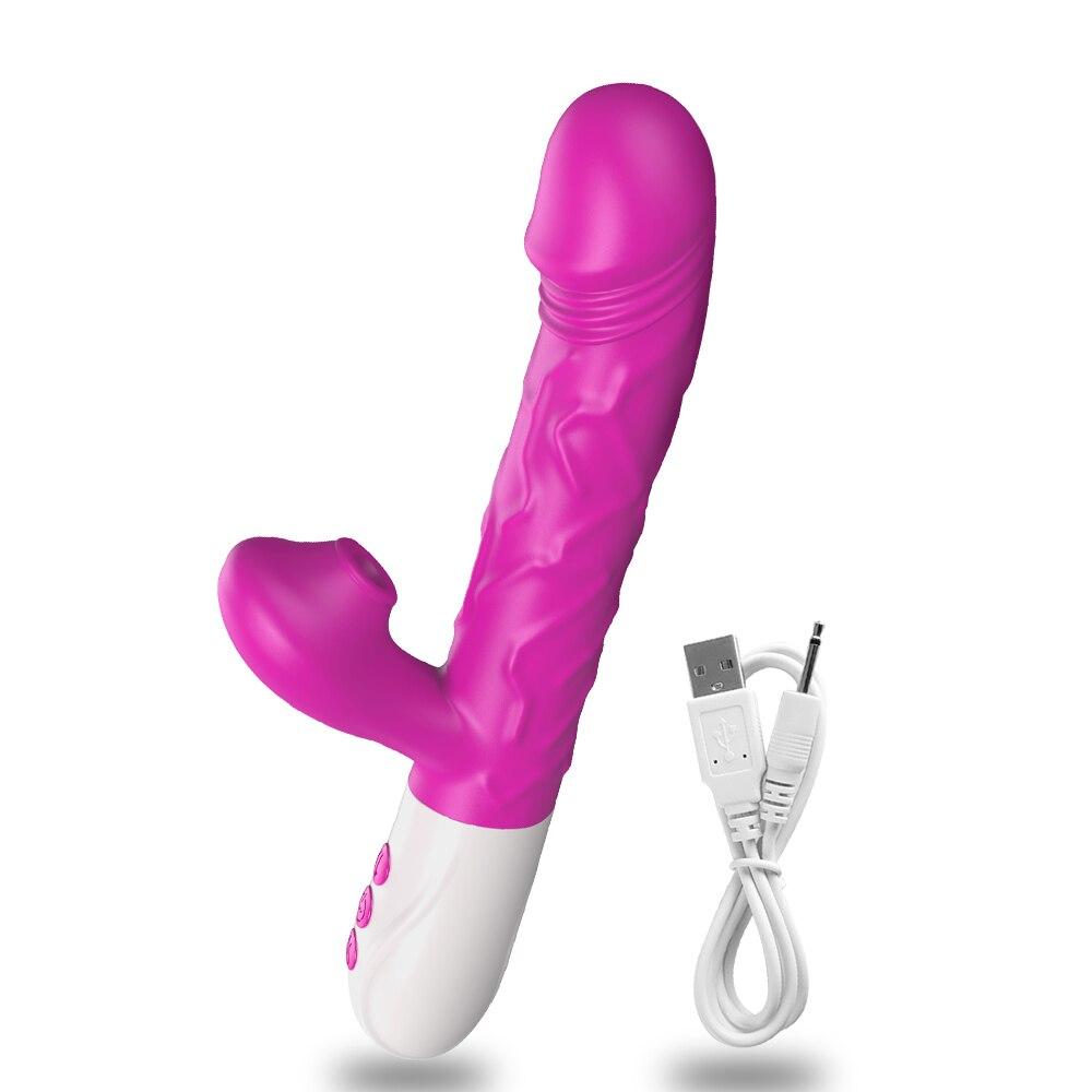 Prítlačný sací vibrátor Žena Výkonné dildo Sexuálne hračky pre ženy Vákuový odsávač Klitoris Stimulátor Vibrátory Sextouse Žena