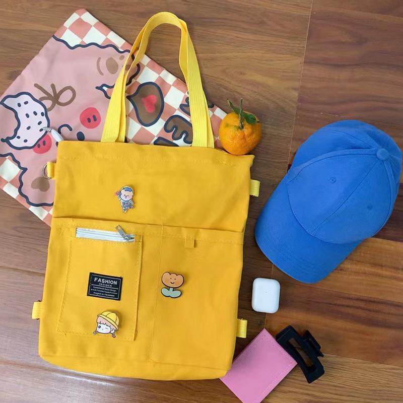 Korean Style Canvas Crossbody Tote - Versatile Large Capacity Fashion Shoulder Bag for Students