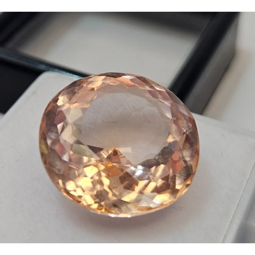 Peach Morganite Natural 15-16 Ct Round Cut Fabulous Certified Loose Gemstone