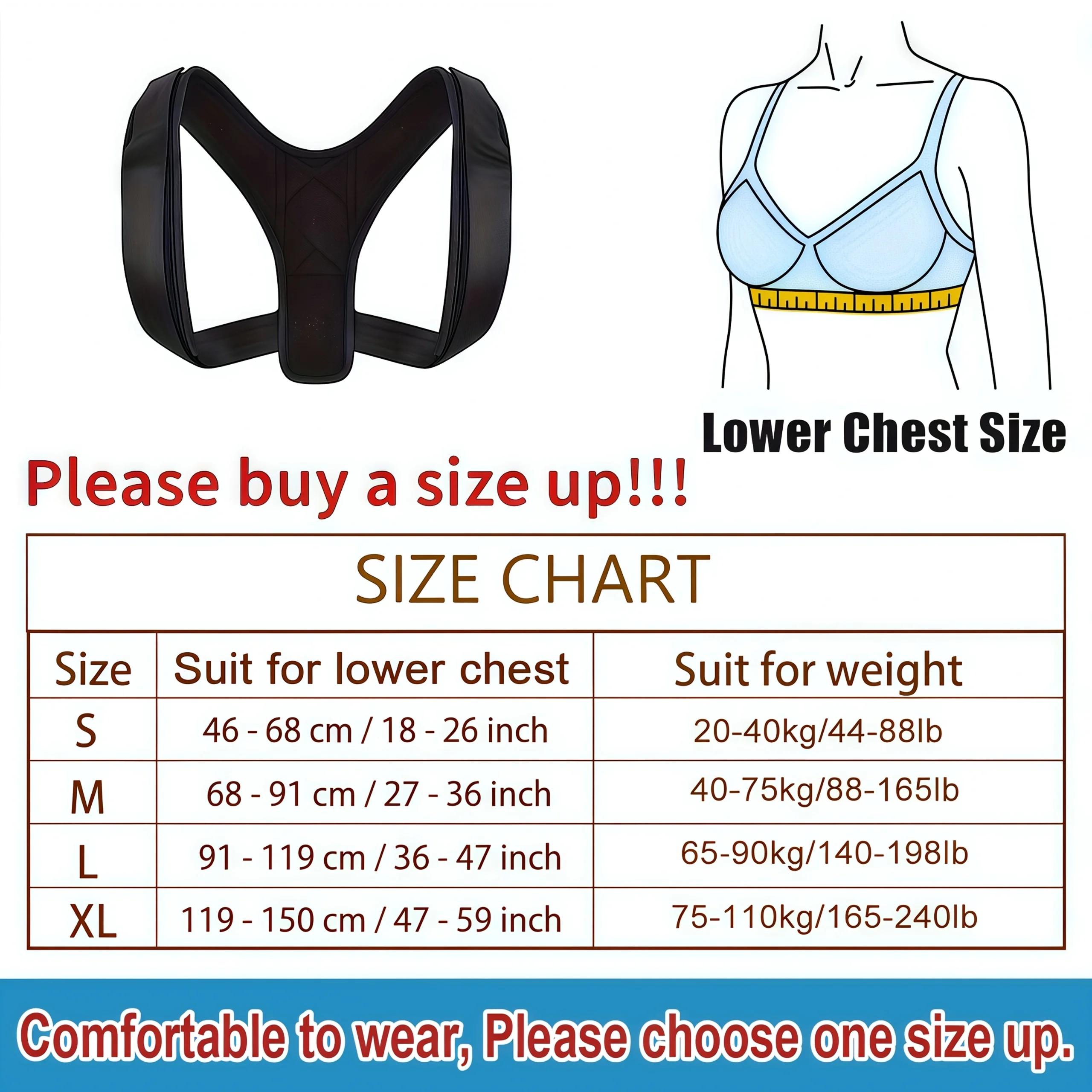 1pc Back Brace Posture Corrector for Women And Men - Adjustable Upper Back Support And Shoulder Back Brace for Neck S