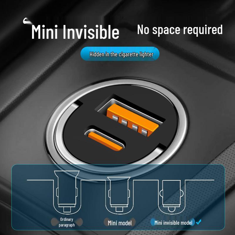 Aluminum Alloy 100W Mini Pull Ring Car Charger with PD30W