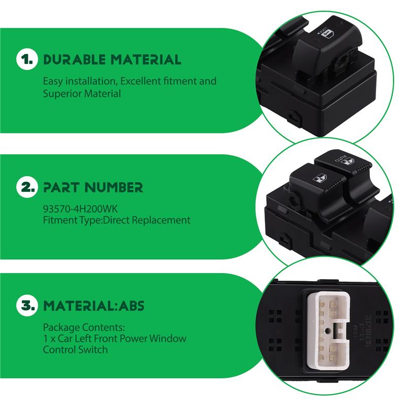 

Car Left Front Power Window Control Switch Window Glass Lift Button 93570-4H200WK For Hyundai Grand Starex 2007-2015