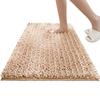 Solid Color Chenier Stain Resistant Carpet Toilet Non-Slip Foot Mat Household Toilet Door Mat Bathroom Absorbent Floor Mat