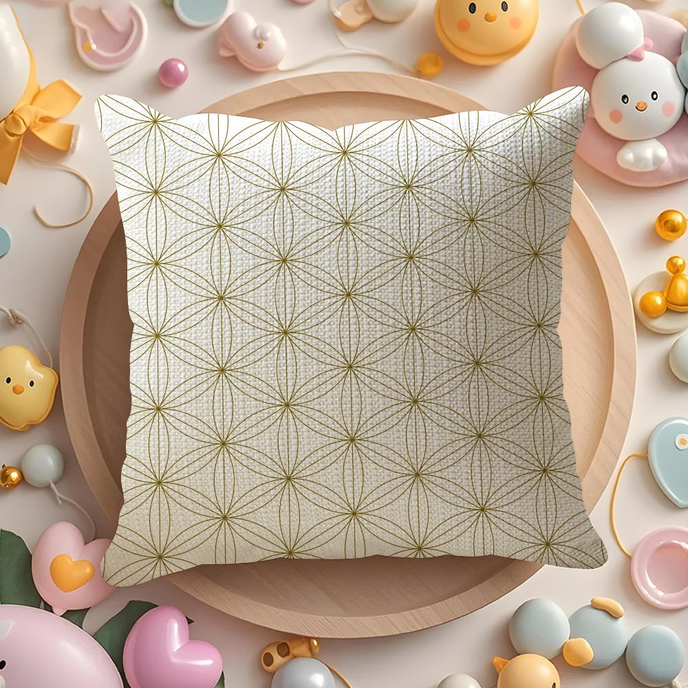 

Japanese Golden Lines Pillow Case Pattern Printed Pillowcase For Living Room Sofa Cushion Cover Bedroom Decor 30X30cm