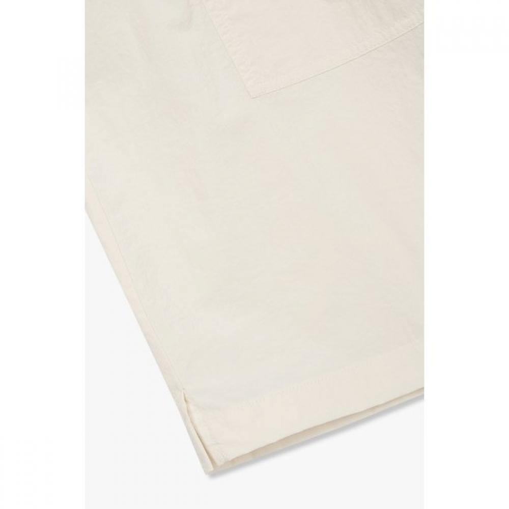 STUDIO TOMBOY White Pleated Short Sleeve Shirt 9176221985ar 