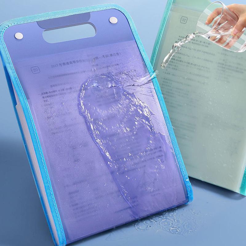 A4 Macaron Vertical Binding File Bag Student Test Paper Storage Bag 13 Cell Portable Organ Bag, Office School Supplies