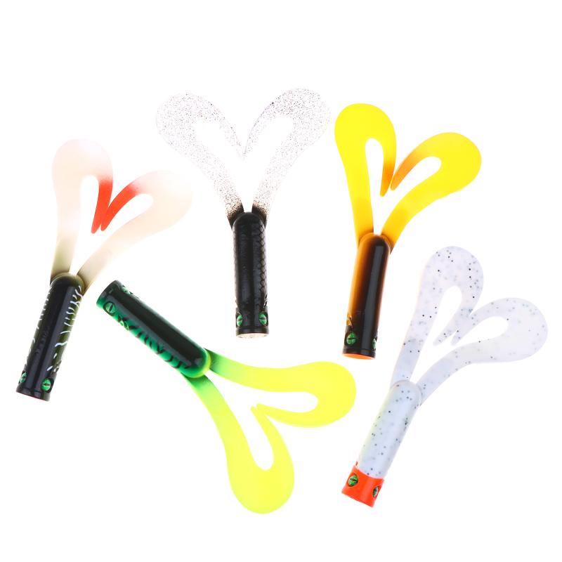 2Pcs/Set 175Mm 36.7G Twin Tail Trailer Silicone Soft Fishing Lure Trailer Worm Bait Soft Lure For Perch Zander Pike Fish
