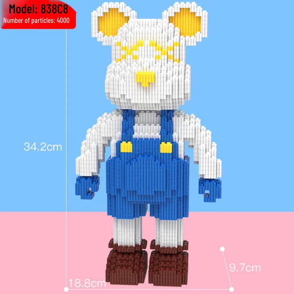 Girls' Compatible Lego: Violent Bear Building Block Series - Educational Micro-Block Interlocking Toys & Gifts