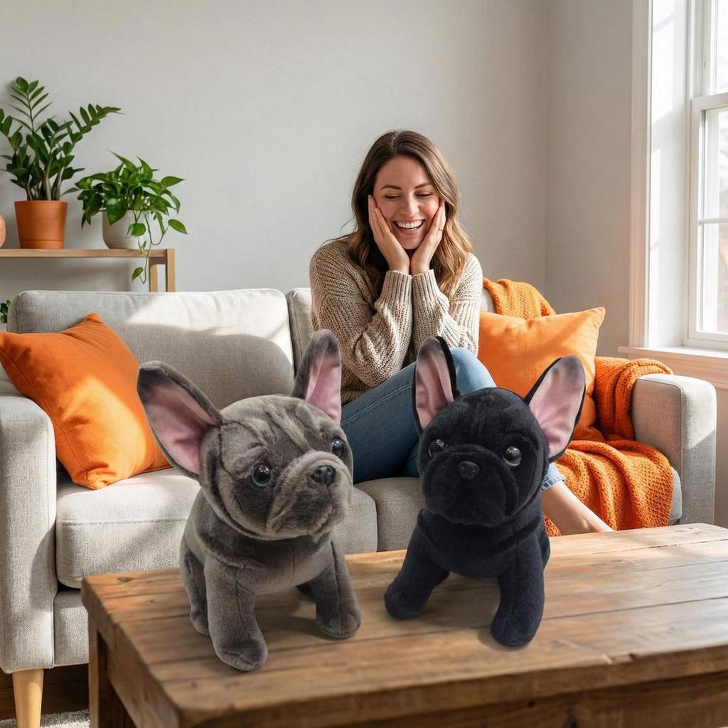 Französische Bulldogge Plüschtier - Niedlicher Puppenbegleiter für Kinder