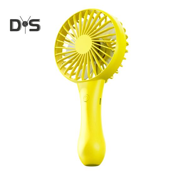 

Портативний ручний вентилятор Персональний міні-вентилятор з 6 швидкостями вітру 1200 мАг акумуляторна батарея Електричний вентилятор для подорожей офісу жовтий