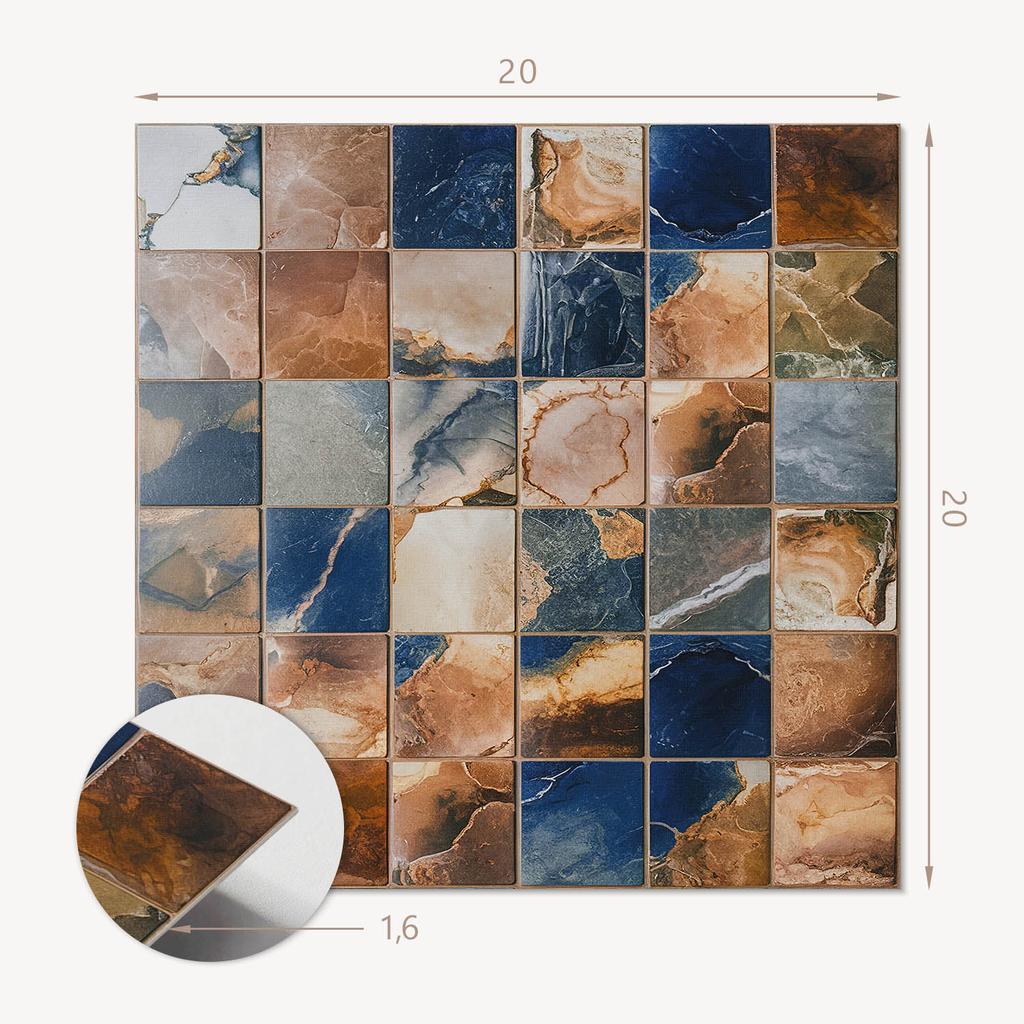 Decorative Tiles with Graphics Adhesive Mosaic with Stone Patterns 20X20X20 Cm