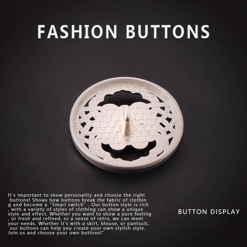 10Pcs Metal Round Buttons New Chinese High-End Exquisite Sweater Cardigan Suit Cashmere Big Clothes Buttons Daquan