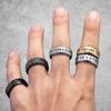Vintage Nordic Vikings Runes Stainless Steel Womens Mens Rings Punk Simple For Boyfriend Biker Jewelry Creativity Gift