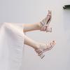 769-6 premium French lady high heel sandals women's fashion summer mid heel 2025 thick heel women's shoes