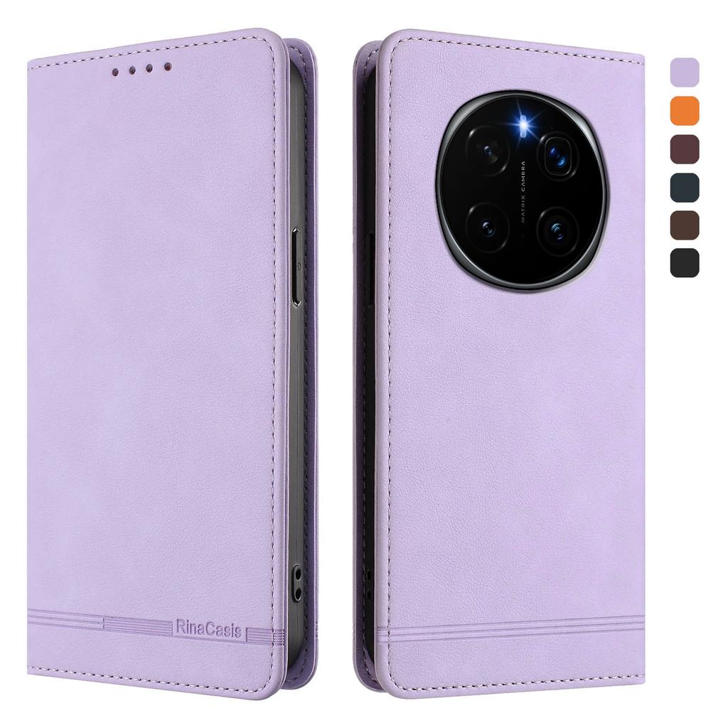 Läderfodral med fällbart läder till Huawei Pura 80 70 Pro Plus Pura 80 Ultra P60 P50 P40 P30 P20 Pro P60 Art Luxury Plånboksfodral med fäste