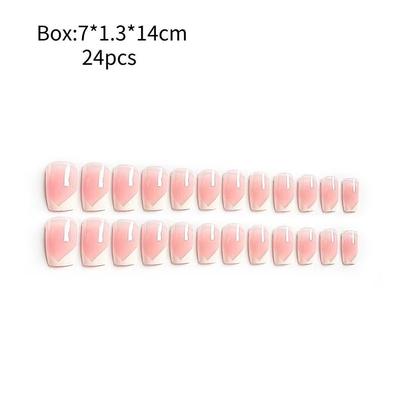 

Hand Wearing Nail Nails Fashion Highgrade Cute Pink Blush Nail Patch Style