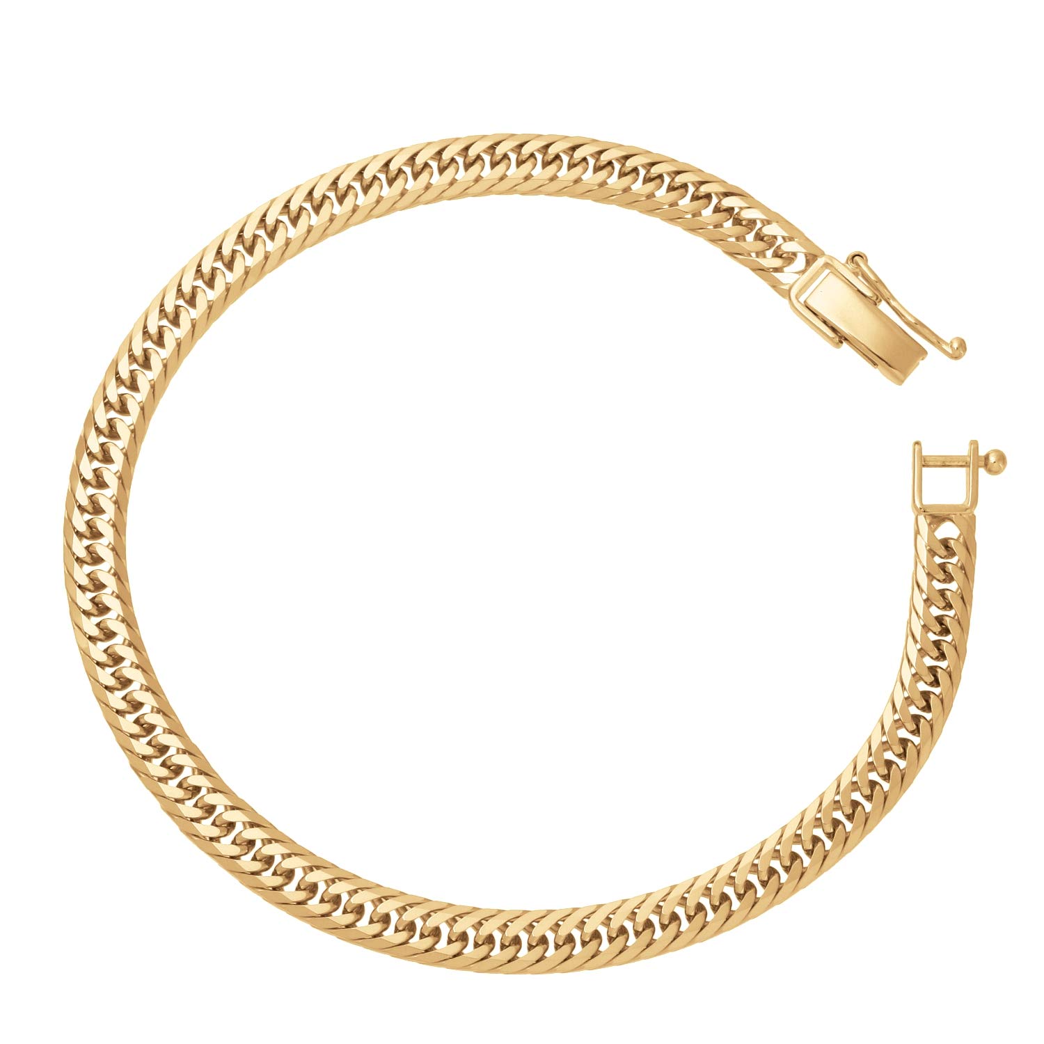 

K18 T Kihei Bracelet 17cm Folded Metal Fittings Certified Made in Japan 18K Gold [Fairy Kallet] 8-sided 9.4g золотий