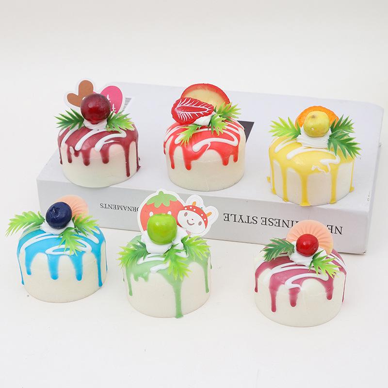 Creative Fruit Cake Model Refrigerator Magnet and European Mousse Cake Display Ornament