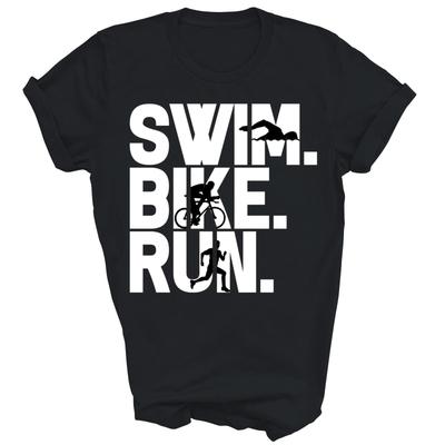 Schwimmen Radfahren Laufen Triathlon Triathlet Schwimmshirt Geschenk Unisex T-Shirt
