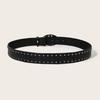 Mens Leather Punk Belt With Petal Motif And Rivet Studs For Casual And Street
